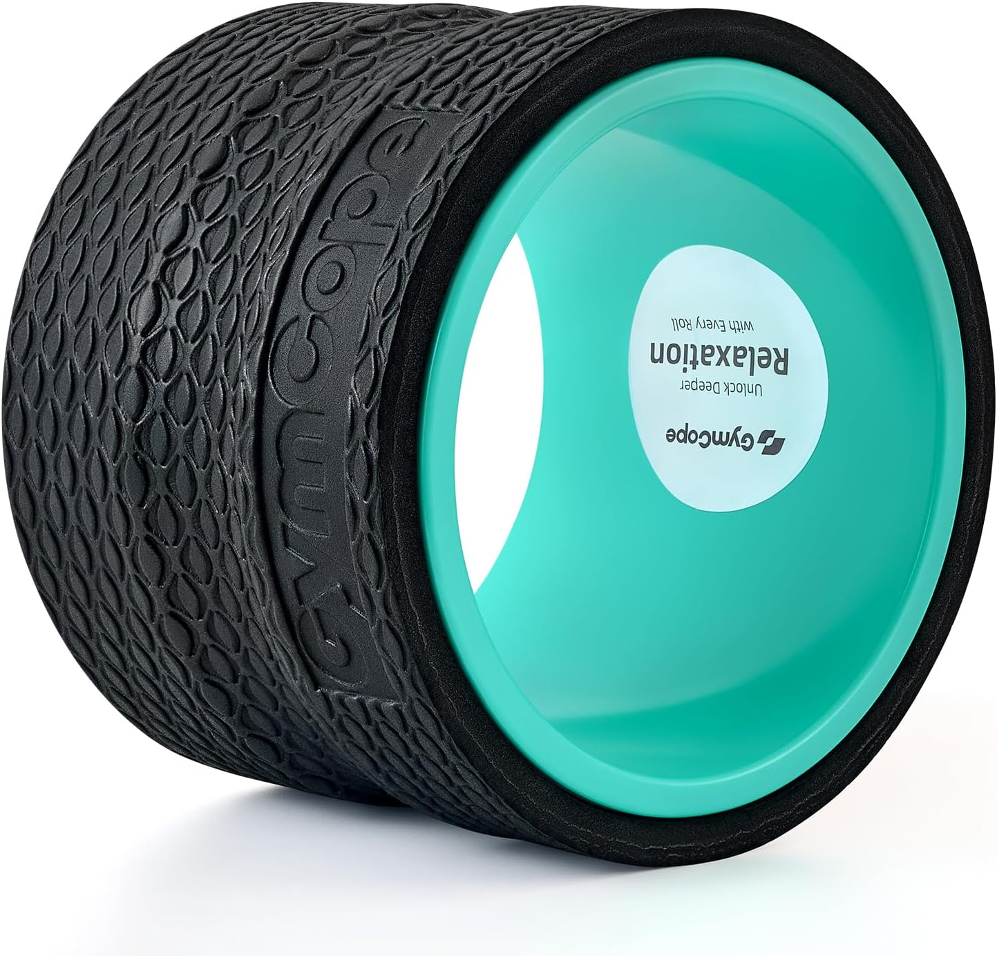 GymCope Back Roller Wheel, Spine-Safe Groove for Deep Stretch, 530 lbs | 1/2in sweat-resistant foam over ABS core, 4 sizes 4 to 12in plus 4-pack with 13in, yoga pilates home gym recovery, pvc free