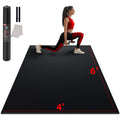 GymCope Large Exercise Mat for Home Workouts, 12x6/10x6/9x6/8x6/7x5/6x4 ft | (7mm) Extra Thick Workout Mat, High-Density Gym Mat for Cardio, Jump Rope, MMA, Weights (Shoe-Friendly)