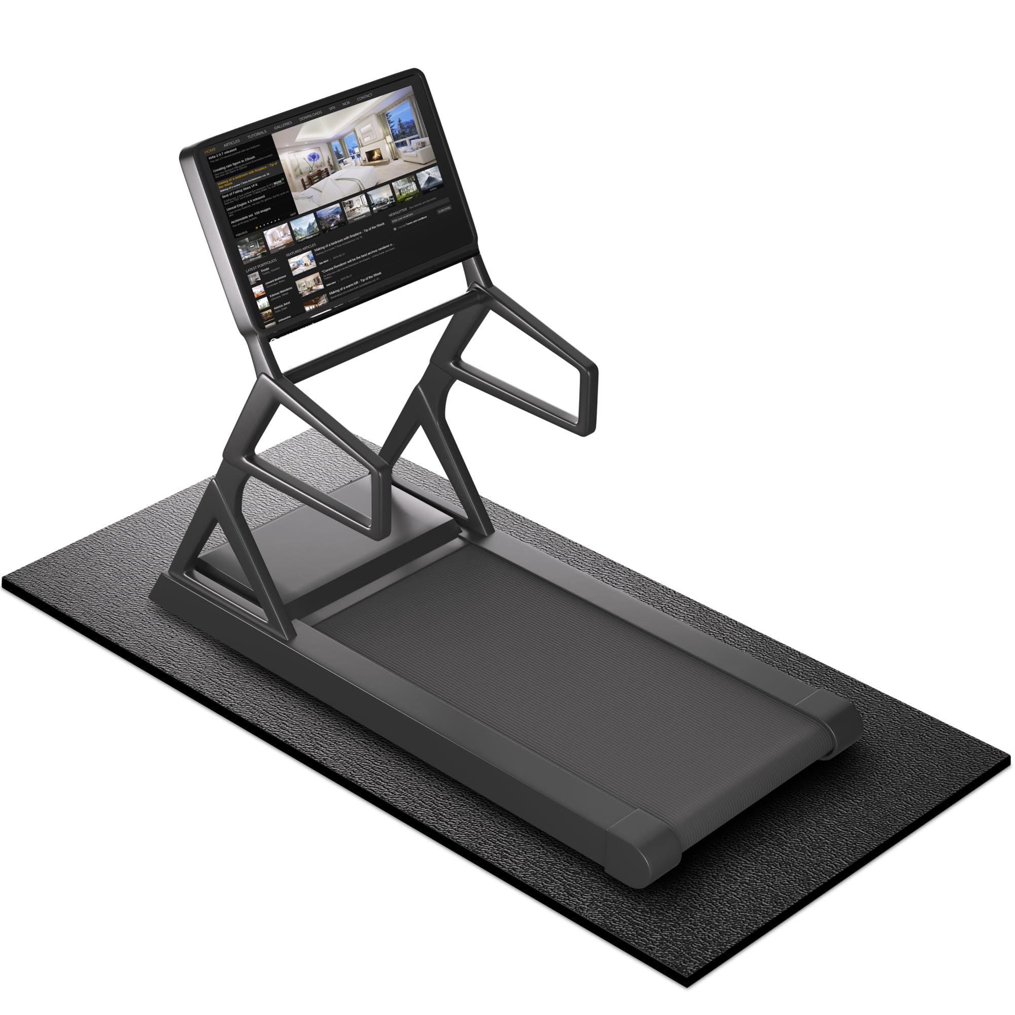 GymCope Treadmill Mat for Hardwood Floor Carpet 7'x3'/6'x3'/6'x2.5'/4'x2' | 6mm Thick Exercise Equipment Gym Mat, Compatible with Peloton Bike, Indoor Spin Bike, Elliptical
