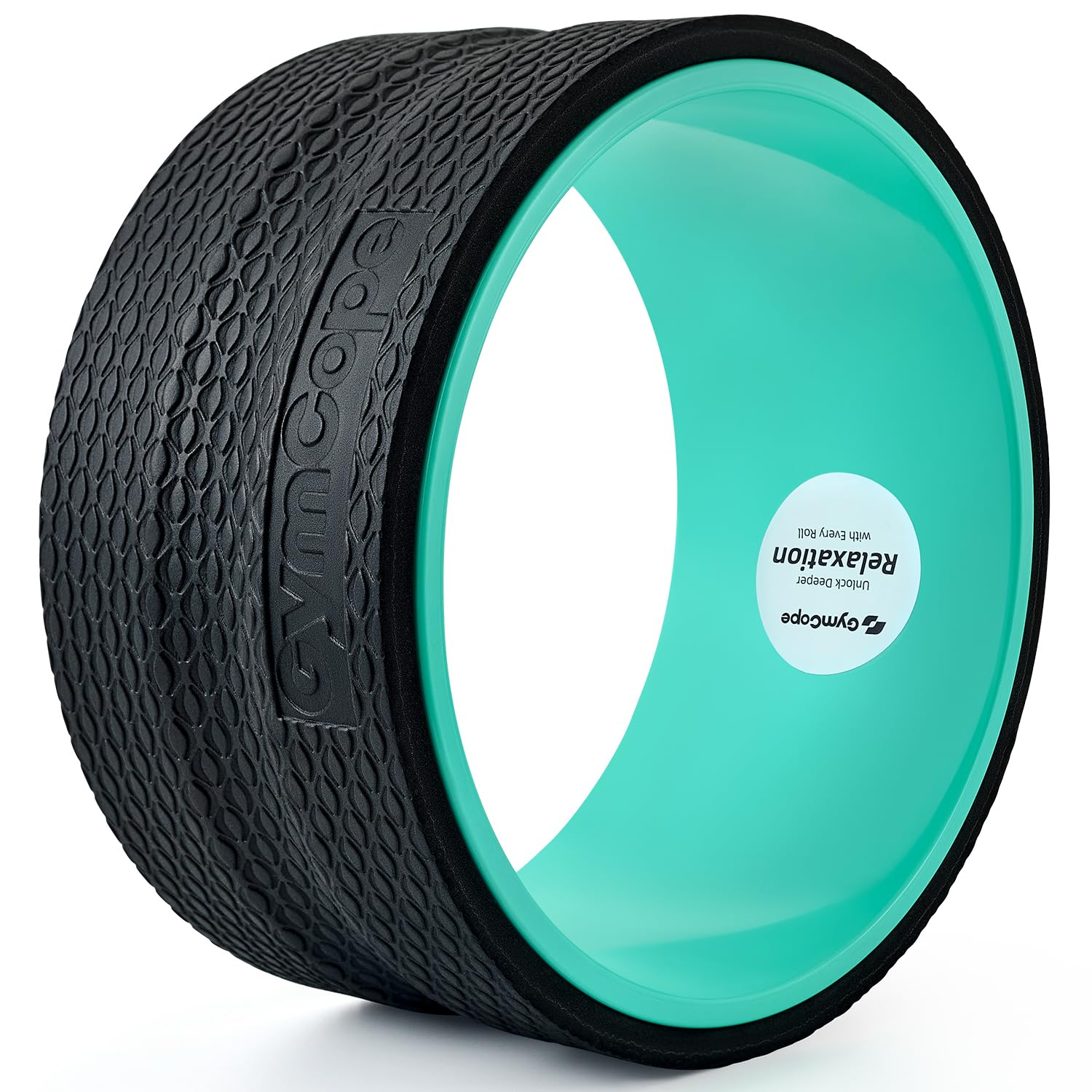 GymCope Back Roller Wheel, Spine-Safe Groove for Deep Stretch, 530 lbs | 1/2in sweat-resistant foam over ABS core, 4 sizes 4 to 12in plus 4-pack with 13in, yoga pilates home gym recovery, pvc free