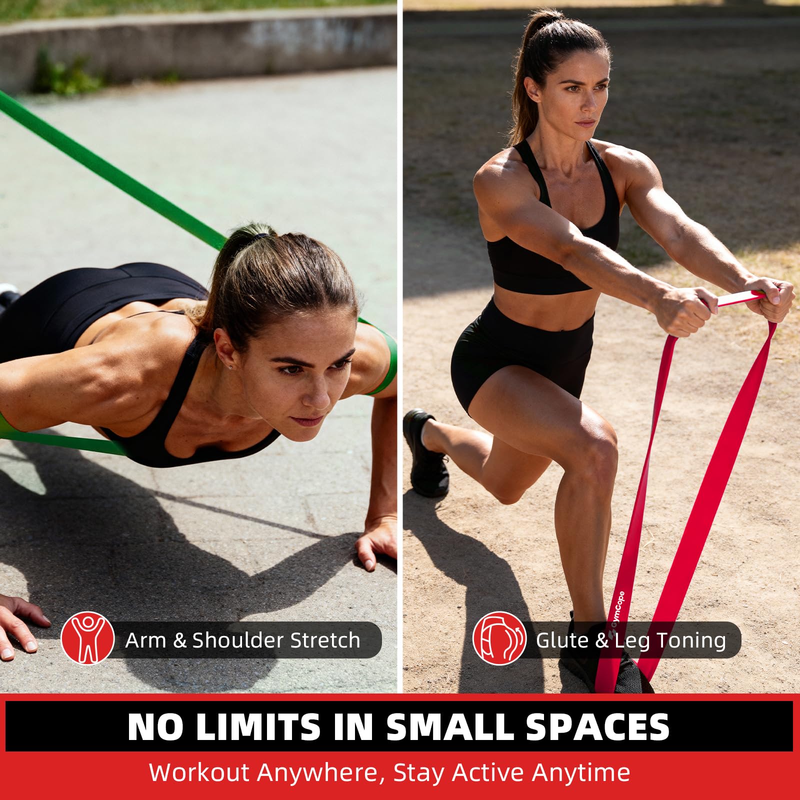 GymCope Pull Up Resistance Bands - Assistance Bands Sets of 3/4/5 for Men & Women, Heavy Duty Workout Exercise Bands for Body Stretching, Muscle Training, Instruction and Carry Bag Included