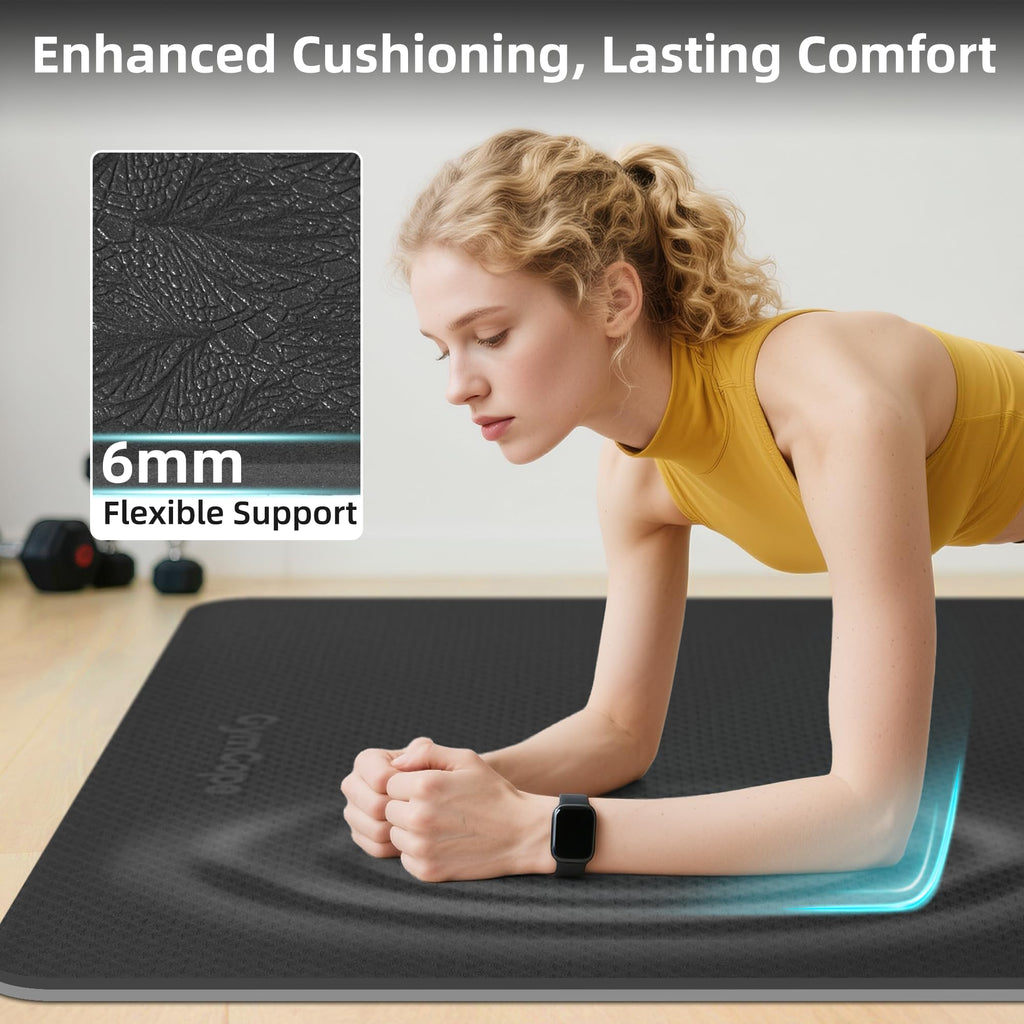 Extra Large Yoga Mat – 72"x48" or 78"x57", 1/4"–1/2" Thick Mat for Women & Men, TPE Non-Slip Pilates Mat for Home Gym, Yoga, Stretching, Meditation