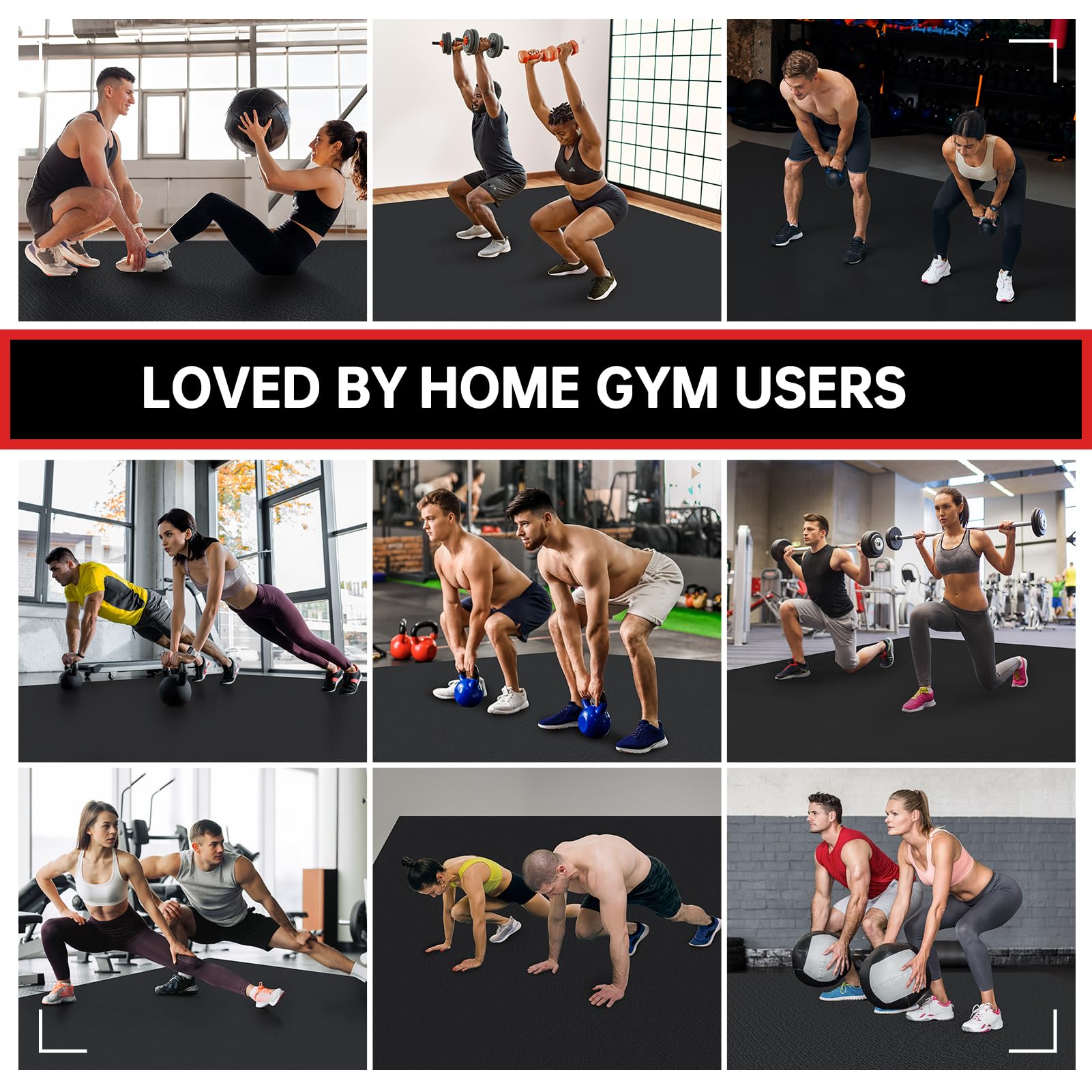 GymCope Large Exercise Mat for Home Workouts, 12x6/10x6/9x6/8x6/7x5/6x4 ft | (7mm) Extra Thick Workout Mat, High-Density Gym Mat for Cardio, Jump Rope, MMA, Weights (Shoe-Friendly)