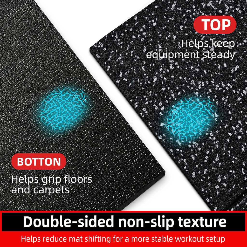 GymCope Foldable Treadmill Mat for Hardwood Floors & Carpet Exercise Mat | 78"x39"/ 70"x31"/ 55"x23" Exercise Equipment Mat 6mm Non-Slip Walking Pad Mat for Exercise Bike, Elliptical, Home Gym