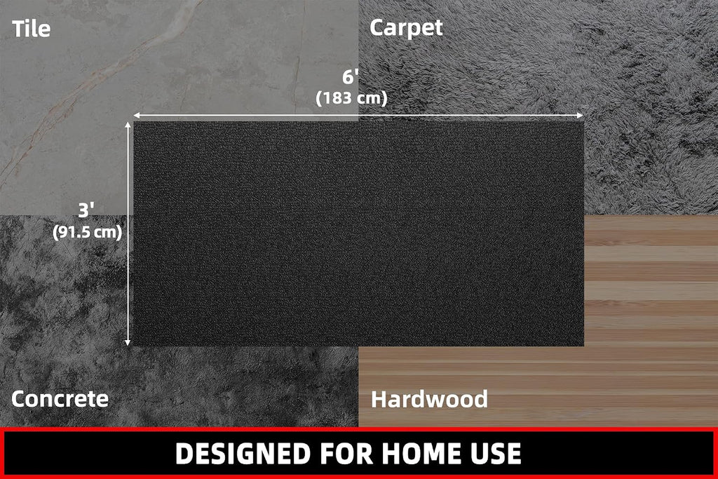 GymCope Treadmill Mat for Hardwood Floor Carpet 7'x3'/6'x3'/6'x2.5'/4'x2' | 6mm Thick Exercise Equipment Gym Mat, Compatible with Peloton Bike, Indoor Spin Bike, Elliptical